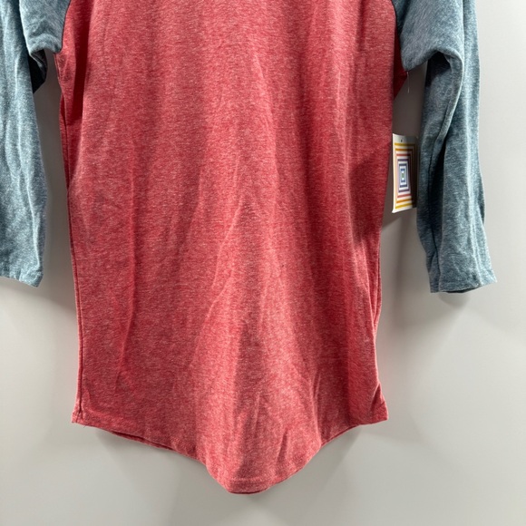 LuLaRoe Randy Long Sleeve Raglan Top Heathered Blue & Pink Size XS - Picture 3 of 8